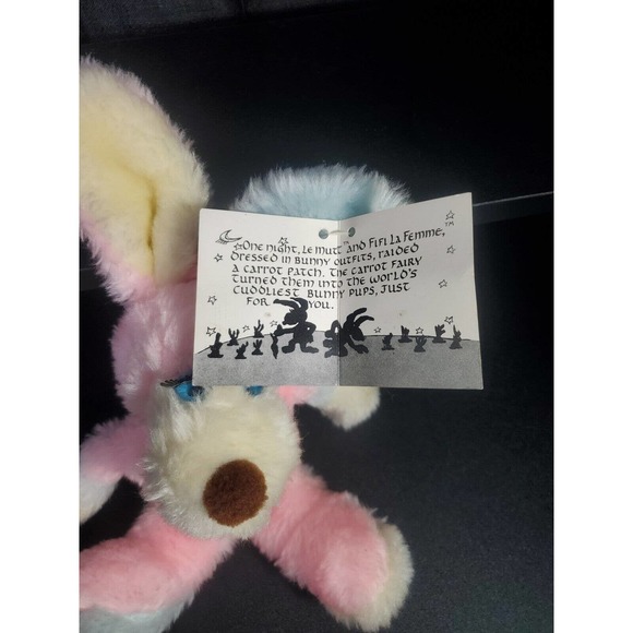 RARE Vintage Francesca Hoerlein 1982 Franland FiFi La Femme Bunny Pups Plush Tag - Picture 5 of 10